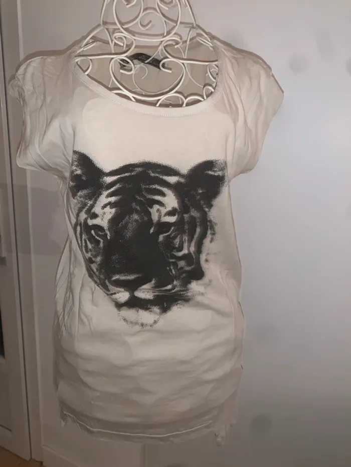 Teeshirt tête de tigre noir