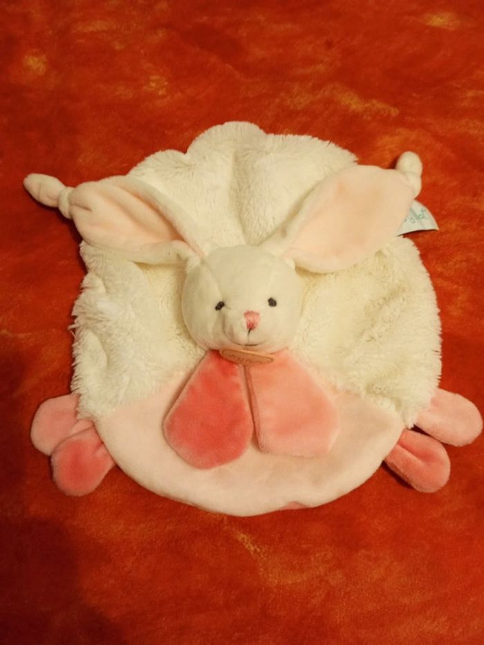 Doudou rond Baby nat tendre layette rayé rose - photo numéro 2