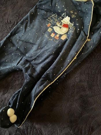 Pyjama velours bleu 3 mois
