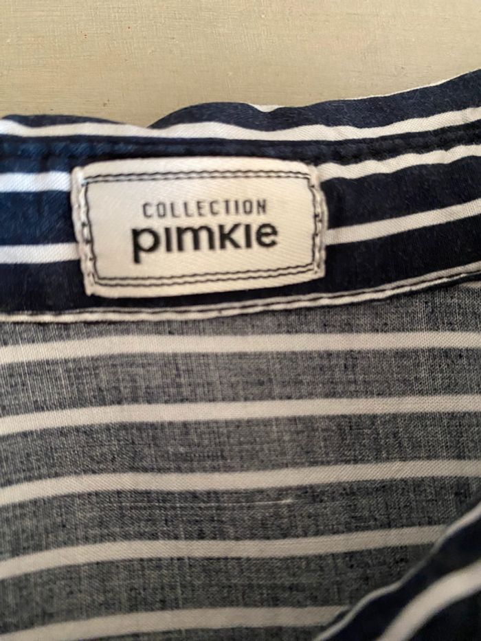 Chemise Pimkie Collection blanche et bleue marine à rayures taille M - photo numéro 14