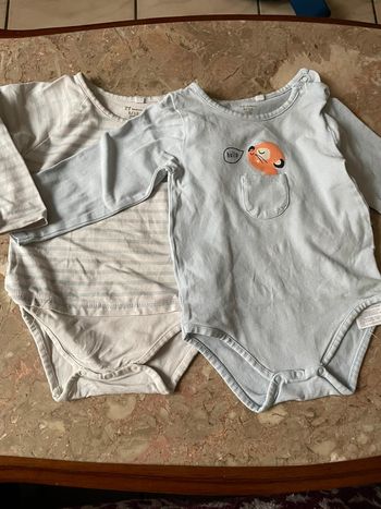 Lot 2 bodys mailles garçon 9/12mois