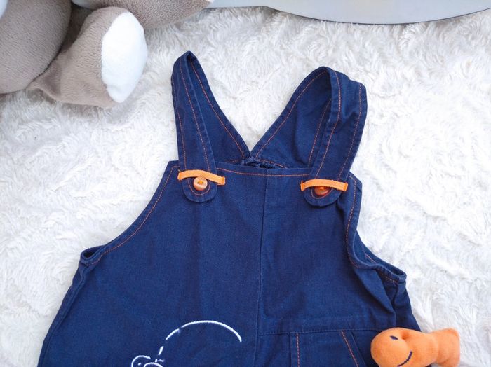 Barboteuse style salopette short lin Garçon 18/24 mois Poisson Plouf Sucre d'orge - photo numéro 3