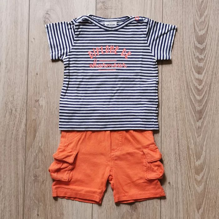 Ensemble t-shirt short charmeur TAO / Kimbaloo 6 mois - photo numéro 2