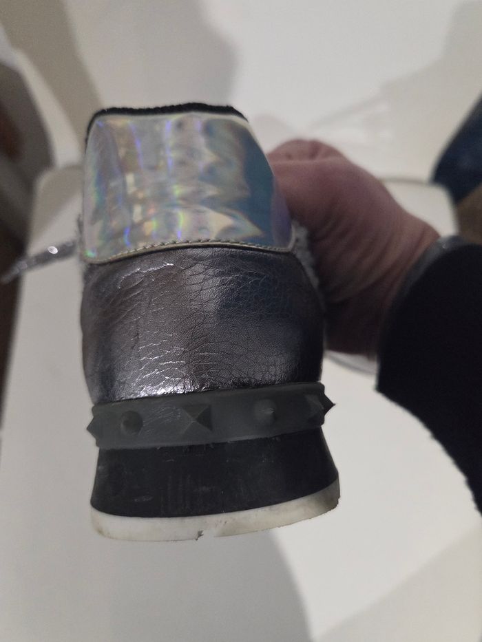 Baskets grises cuir et tissu Triver Flight P 40 - photo numéro 3