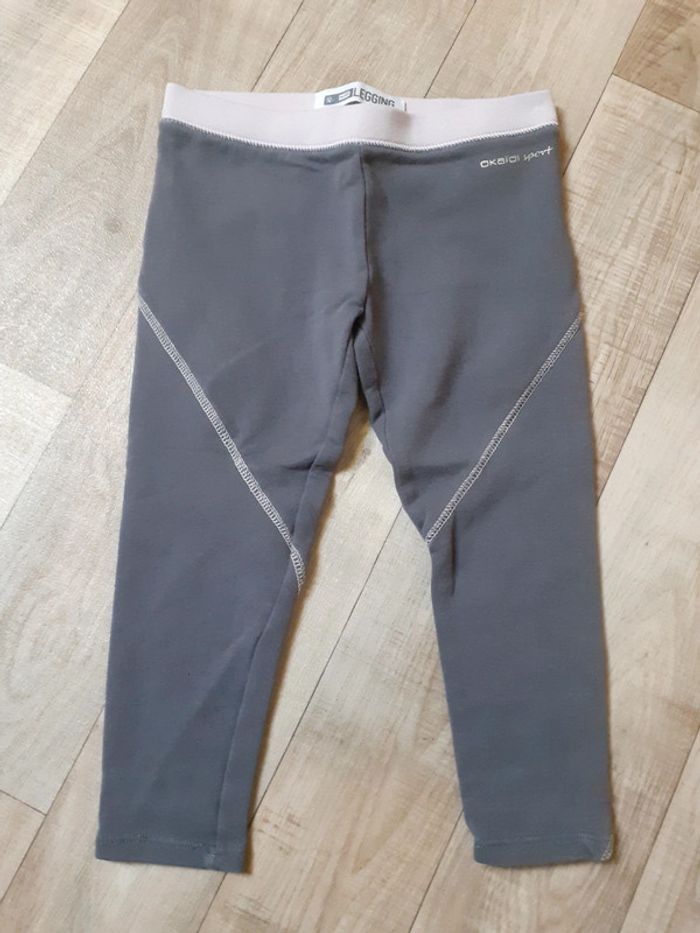 Legging de sport fille gris et rose 4 ans
