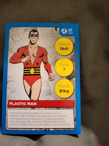 Carte Héros DC Auchan 2022 n° 27 /90 Plastic Man