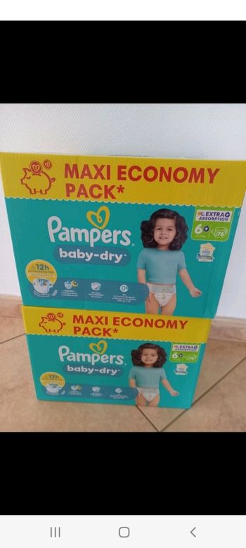 152 couches pampers baby dry taille 6+