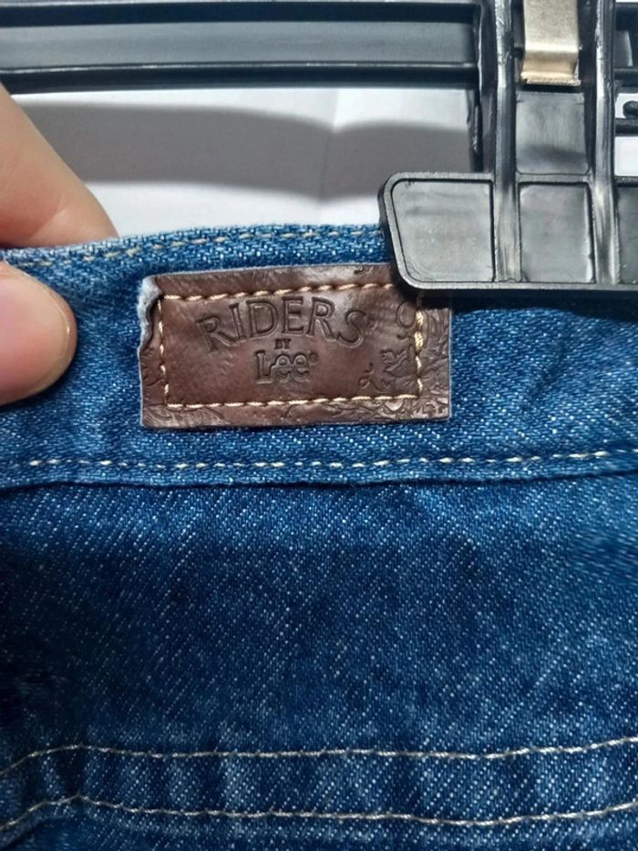Jeans taille haute Lee vintage bleu foncé en coton - photo numéro 3