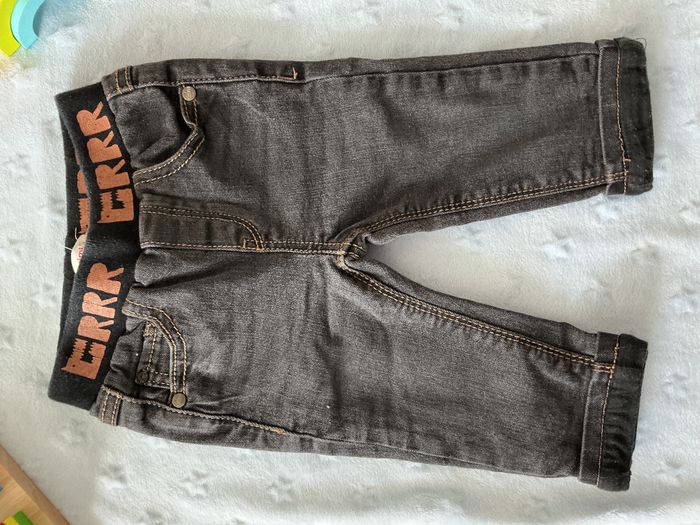 jean noir gris taille élastique 12 mois catimini doublé - photo numéro 4