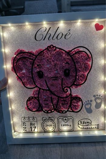 Cadre bébé fait main – Prénom personnalisé – Cadeau naissance