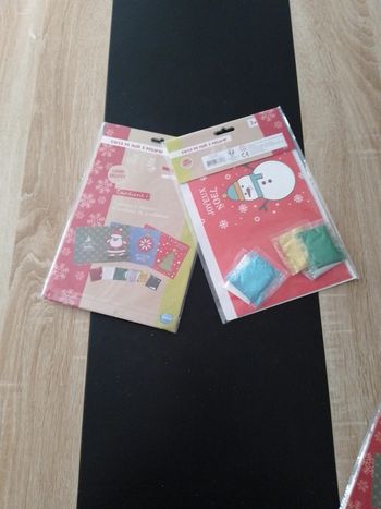 lot de 2 x3 cartes à paillettes à faire thème Noël neuf sous blister
