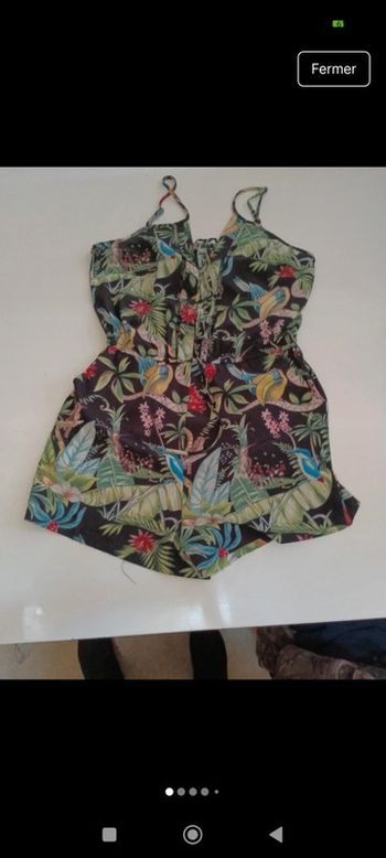 Combishort  fleur fines bretelles femme M&G taille M