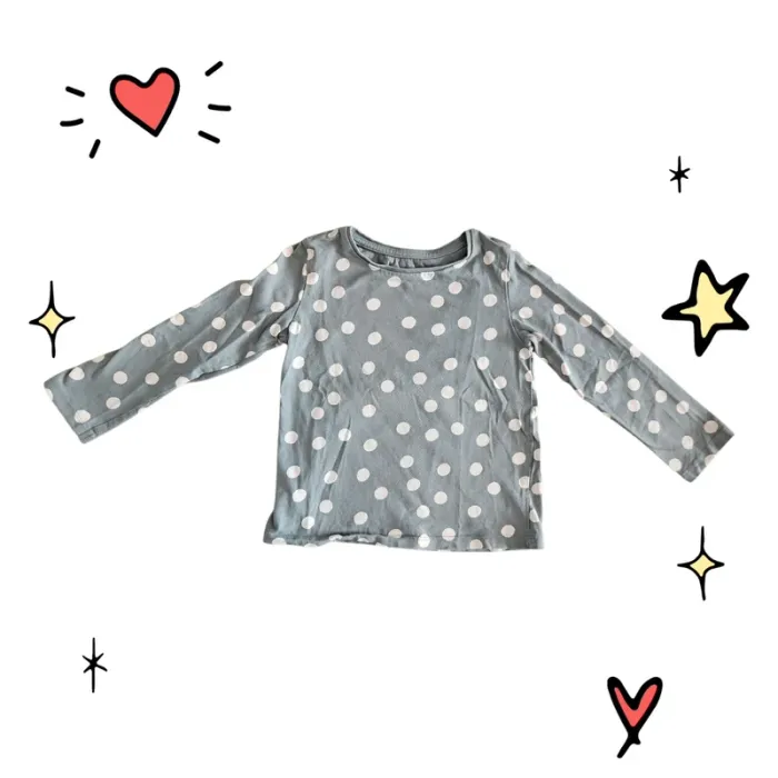 T-shirt manches longues à pois taille 4 ans - photo numéro 2