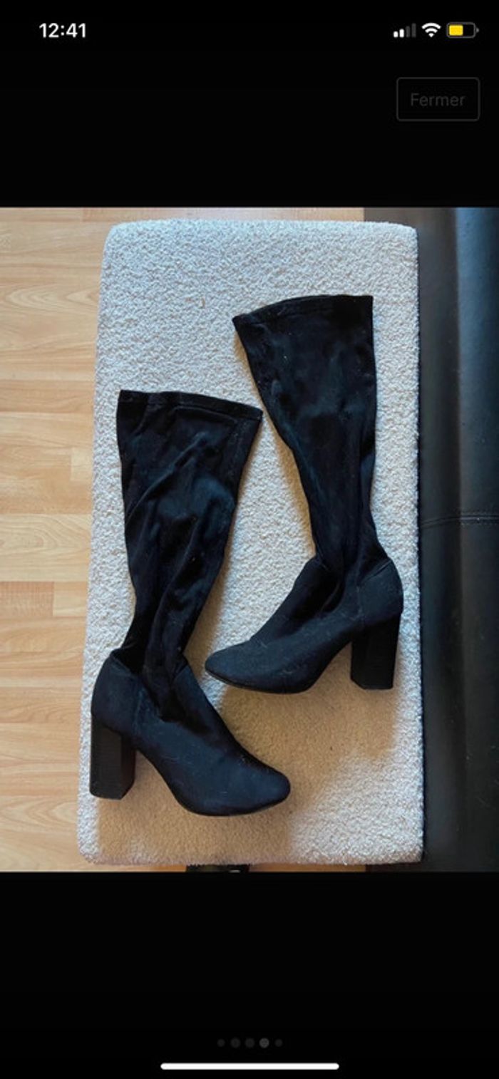 Bottes hautes en daim noir - photo numéro 2