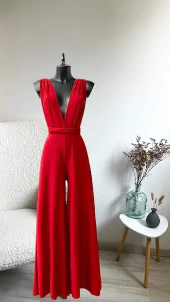 Sublime combinaison couleur rouge plusieurs positions taille unique