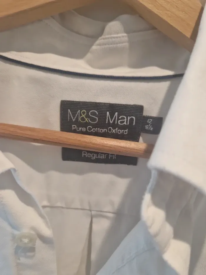 Chemise blanche marks and spencer taille l tres bon etat coton - photo numéro 2