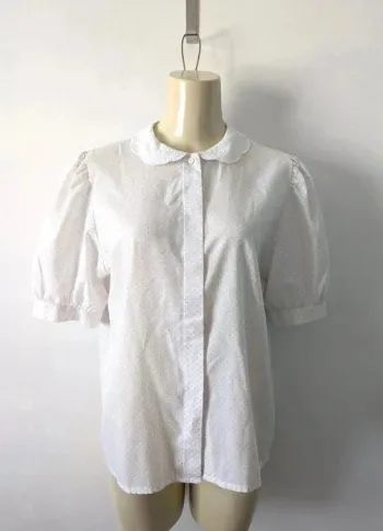 Chemisier blanc à pois roses - Pierre Clarence - taille 38