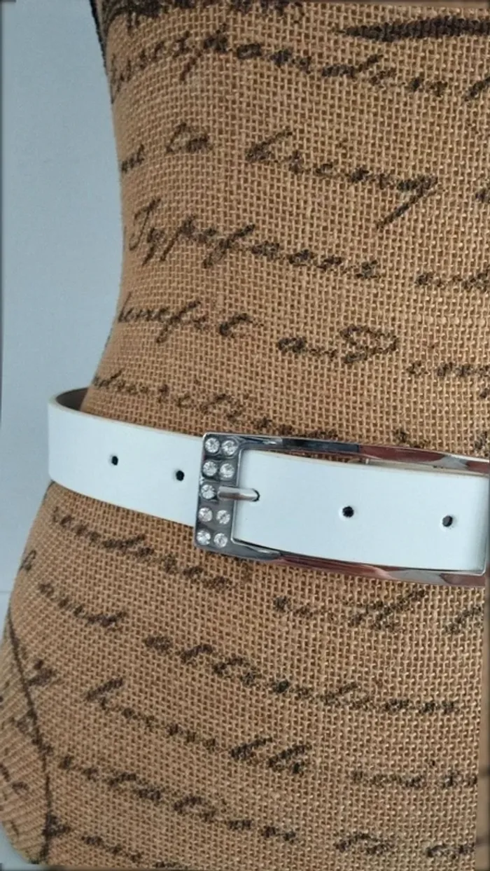 Ceinture blanche argenté 80 cm femme - photo numéro 5