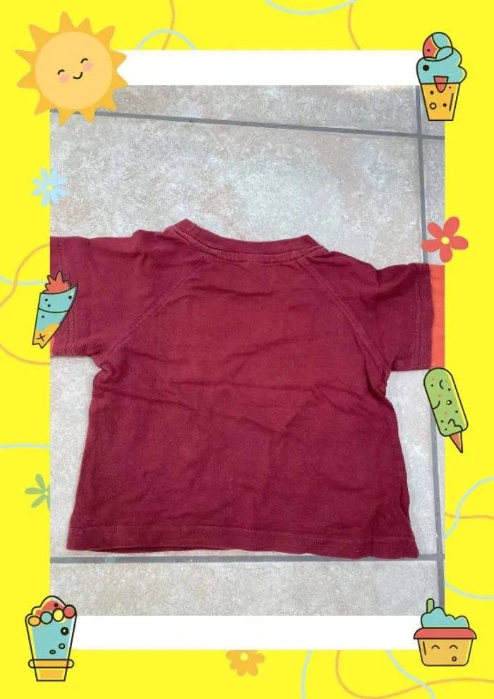 T shirt 2 ans orange bordeaux - photo numéro 5