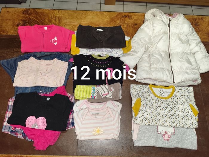 Lot vêtements fille 12 mois hiver