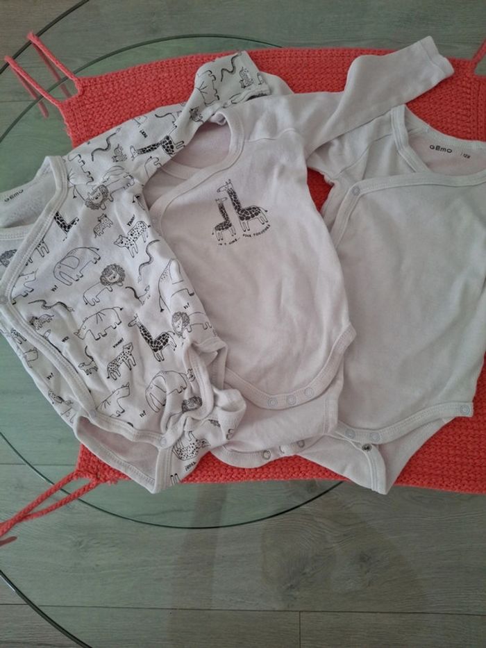 3 bodies manches longues 12 mois gemo