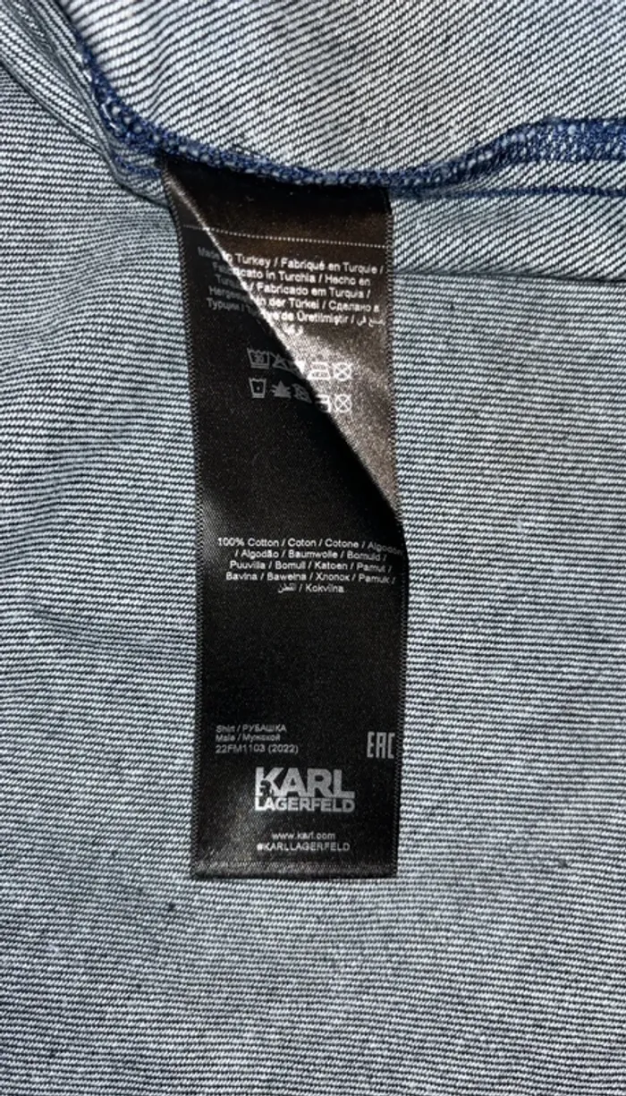 Chemise denim homme Karl Lagerfeld neuve xl - photo numéro 5