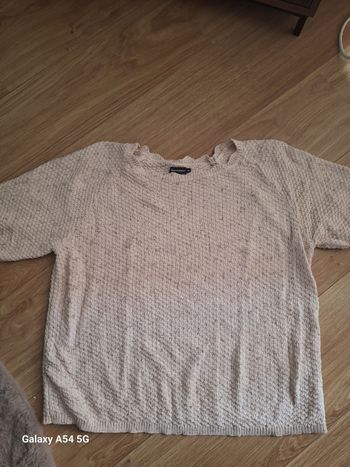 Pull manche courte creme xl