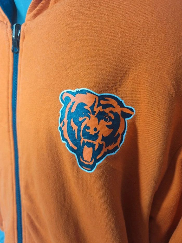 Veste épaisse a capuche NFL réversible homme / orange et bleu taille 2XL floqué (248) - photo numéro 13