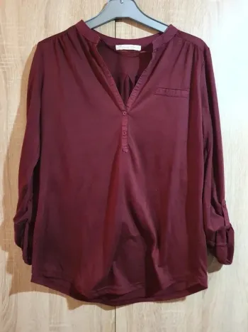 Blouse bordeaux manche 3/4 - Taille S