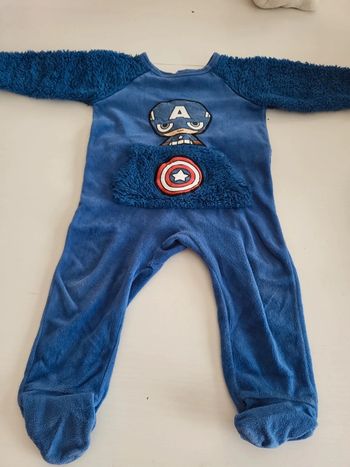 Pyjama velours captain américa 18 mois