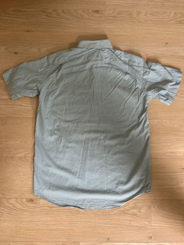 Chemise Lacoste homme à manches courtes – carreaux Vichy bleu/blanc – T.39 - photo numéro 6
