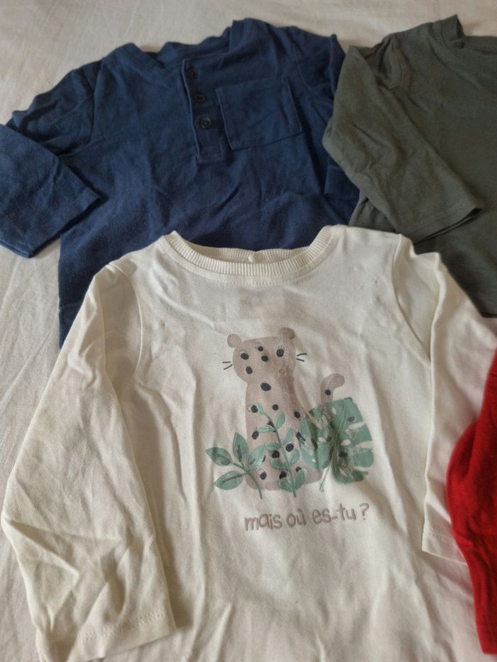 Lot de 5 tee-shirts manches longues 9 mois - photo numéro 2
