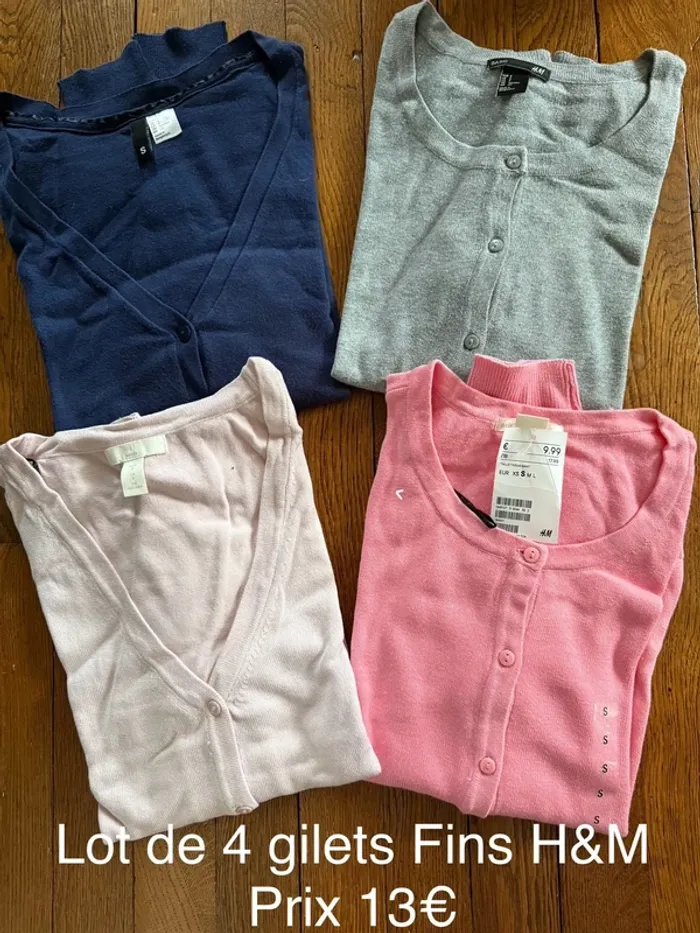 Lot de 4 Gilets fins  H&M dont 1 neuf etiquette