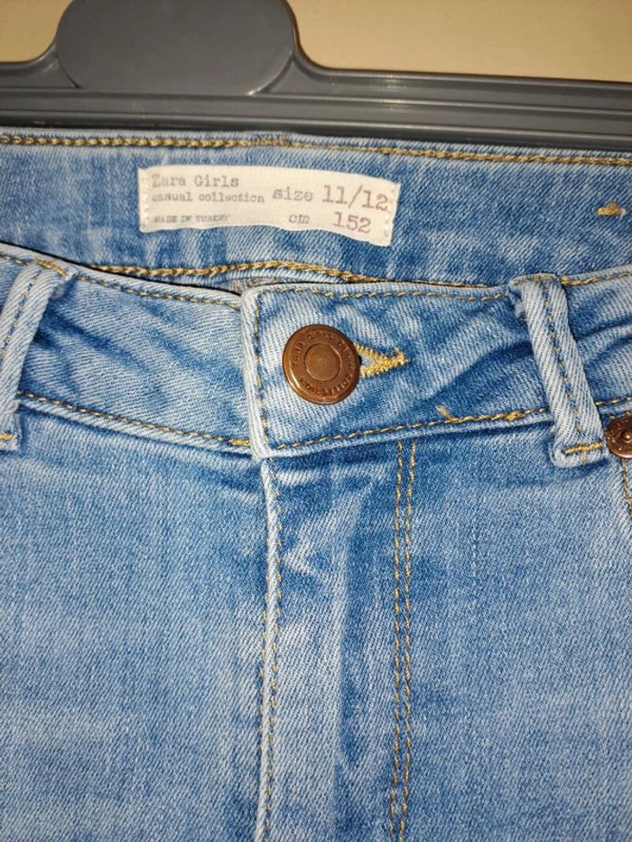 Superbe jean fille slim Zara used dentelle 11/12 ans tbe - photo numéro 3