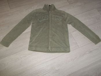 Gilet OKAIDI kaki mention "nature" 12 ans TBE