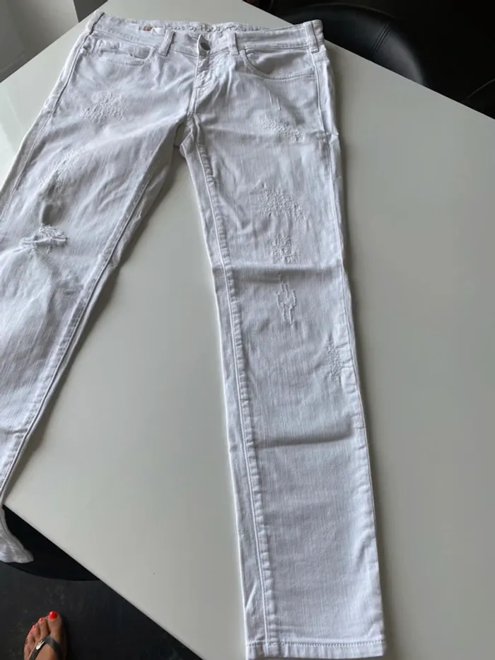 Jeans blanc notify coupe droite - photo numéro 7