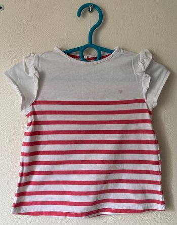 Tee-shirt rayé manche volantée taille 18 mois