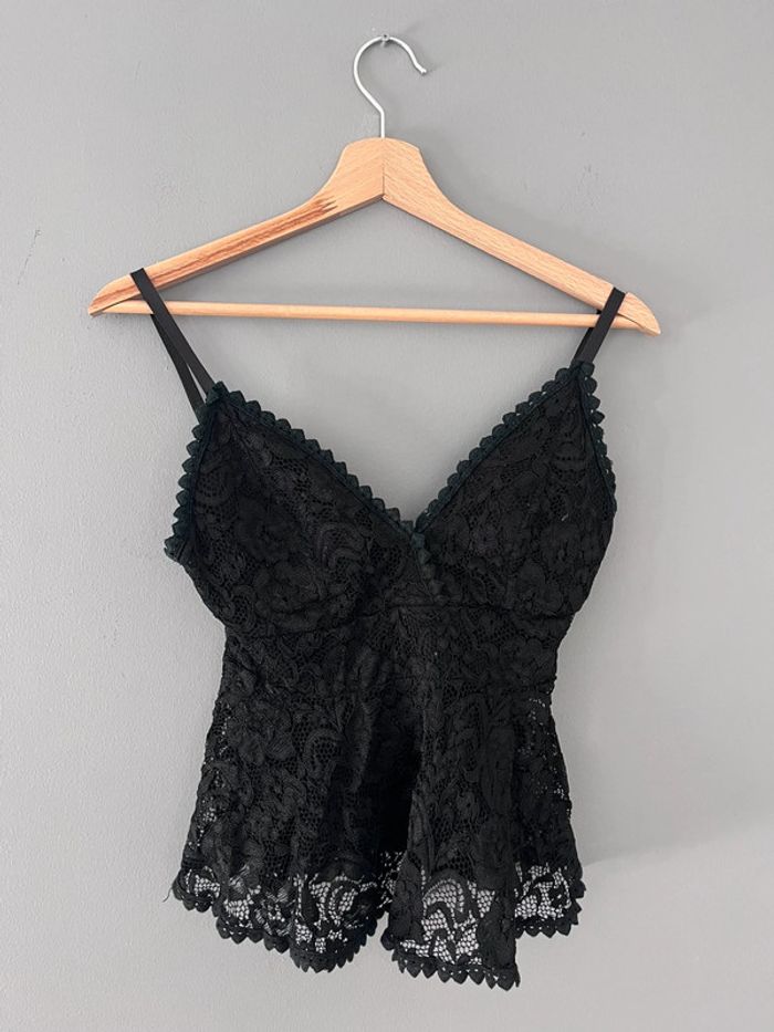 Top Noir (Dentelle) Taille Unique Made In Italie 🇮🇹