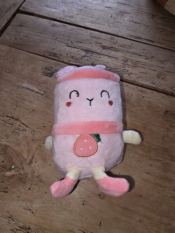 🍓 Peluche Bubble Tea Fraise Kawaii | Porte-clés mignon | Peluche sac | Collection kawaii
