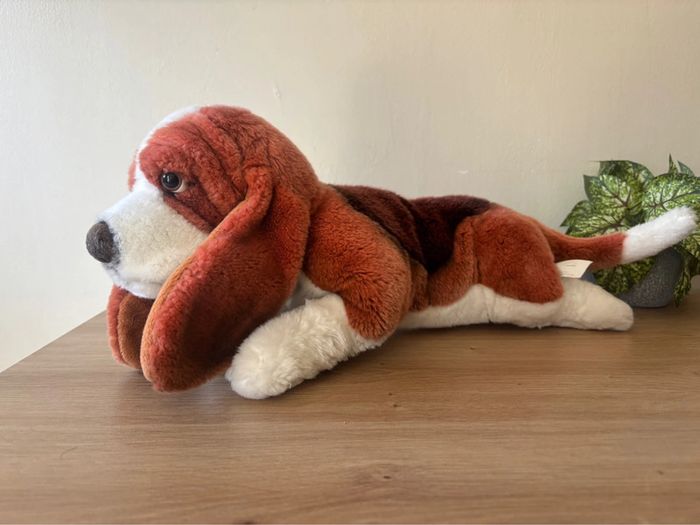 Peluche chien basset marron blanc playkids - photo numéro 2