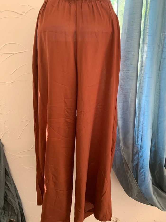 Pantalon H&M fluide jambe larges marron taille 38 - photo numéro 8