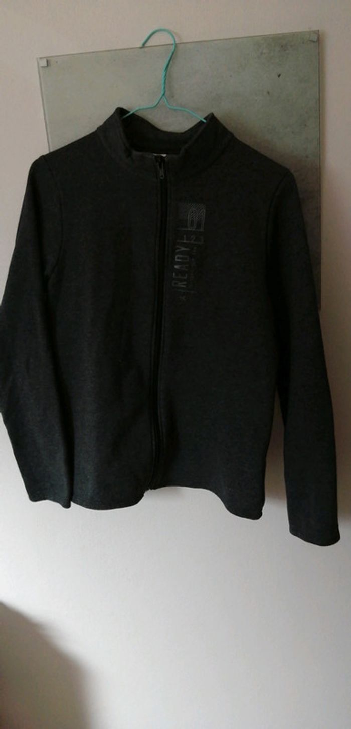 Veste jogging zippée anthracite - photo numéro 5