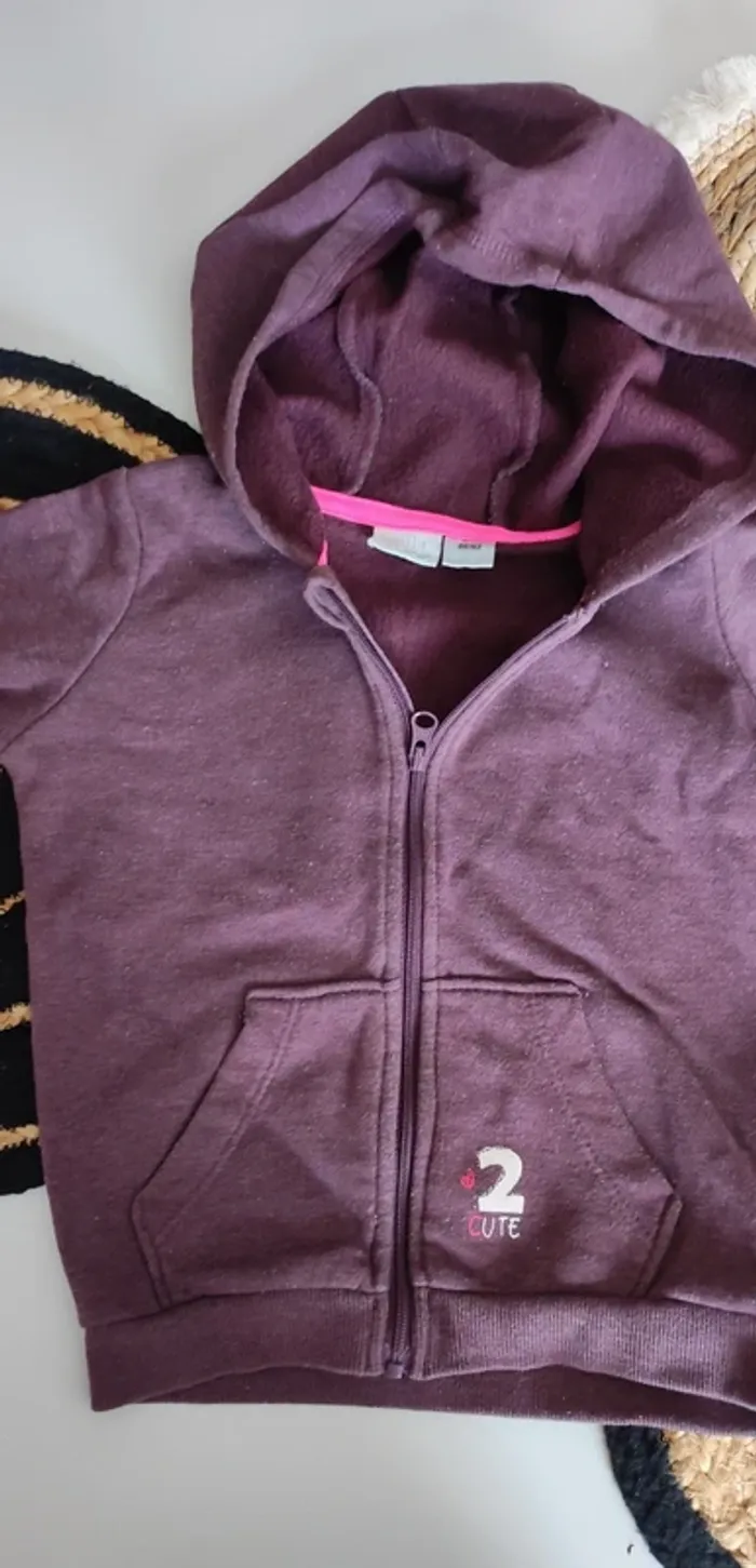 Ensemble survêtement jogging veste à capuche bébé fille mi saison printemps automne hiver - photo numéro 2