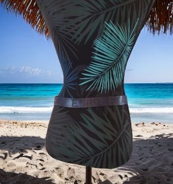 Ceinture bleu en cuir Lola Espeleta 75 cm