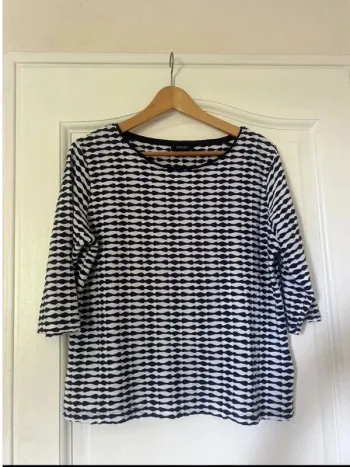 Sublime haut bleu et blanc type marinière vintage - taille L