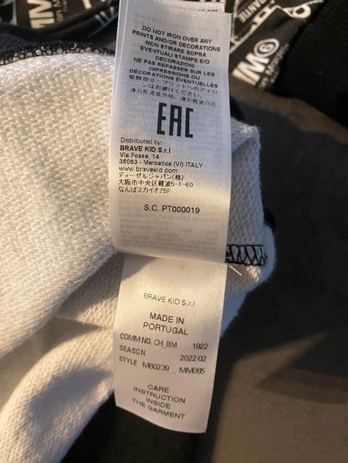 sweat-shirt noir MM6 Maison Margiela taille 6 ans - photo numéro 5