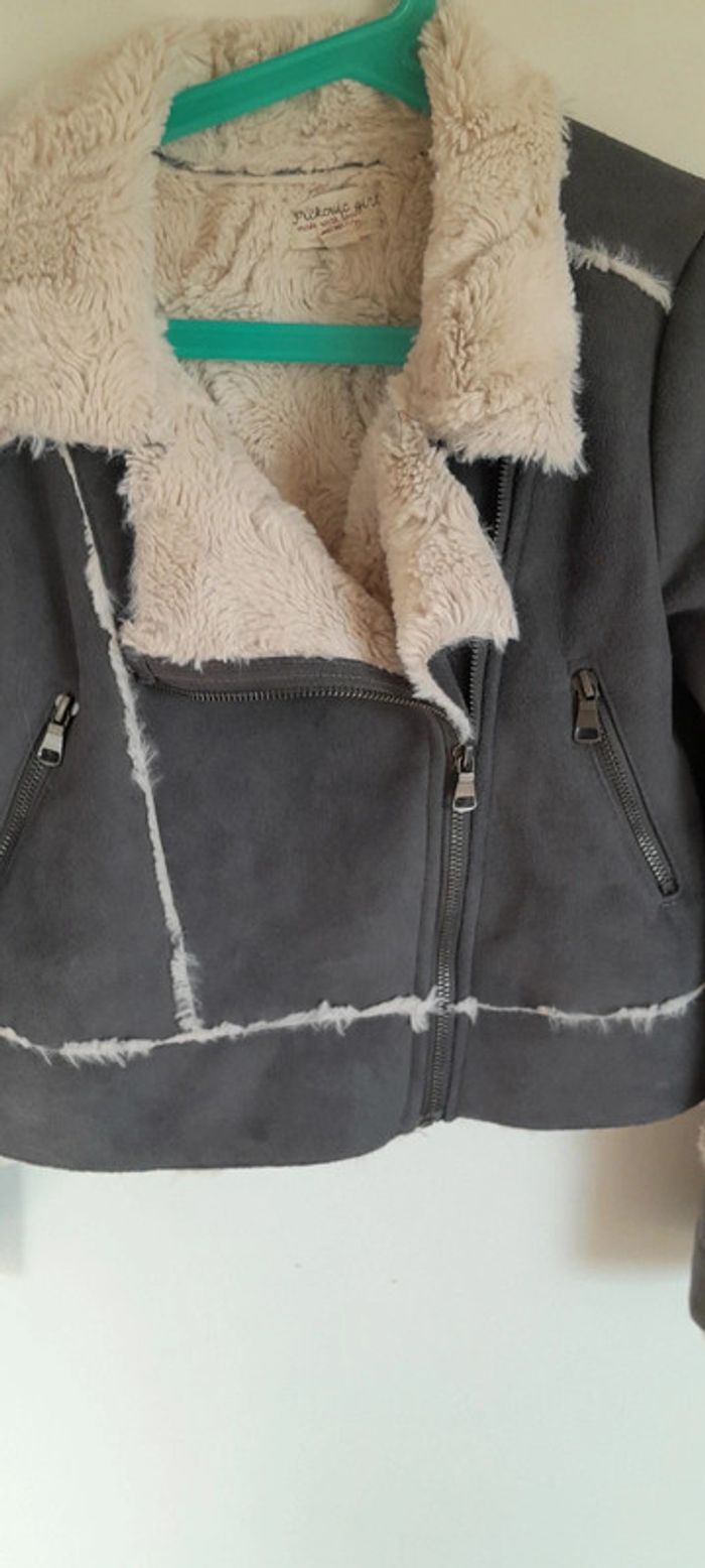 Jolie veste en daim grise - photo numéro 5