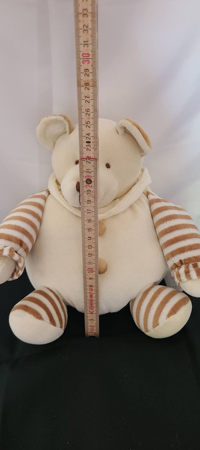 doudou ours boule beige ligné marron - photo numéro 2