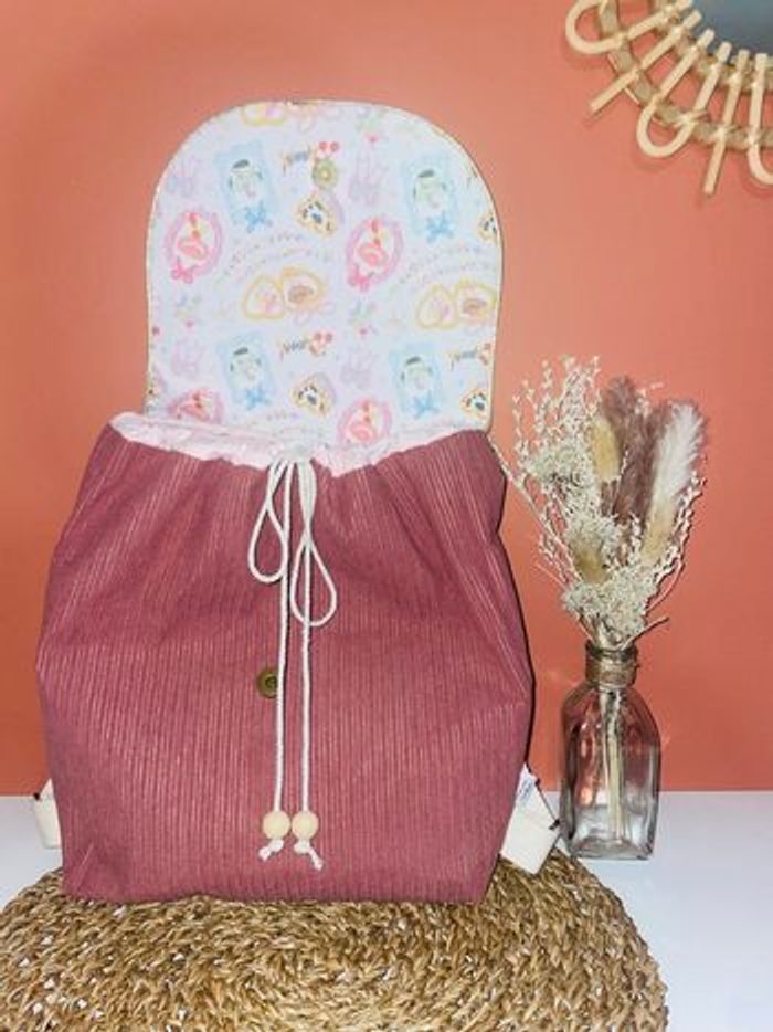 🎒 Sac à dos enfant Toy Story en velours côtelé rose et tissu Toy Story pratique, mignon et personnalisable 💖 - photo numéro 2