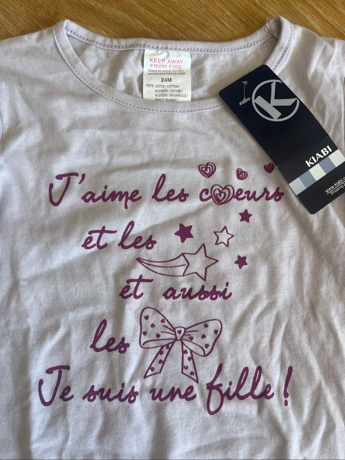 tee shirt mauve fille 24 mois 2 ans - photo numéro 2